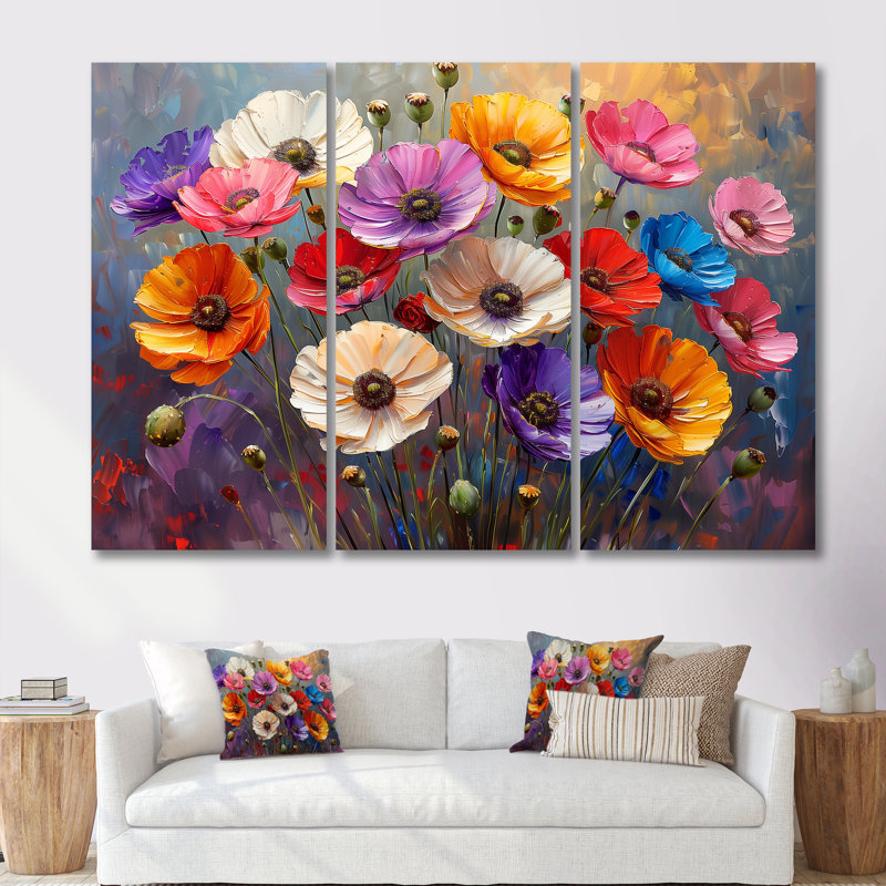 Thornbury - Poppies Wall Decor Set, 28" H x 36" W x 1" D, Wrapped Canvas