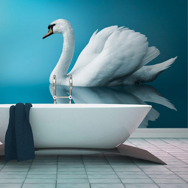 Swan - Murale réflexion, L 7,5 pi x l 9,83 pi