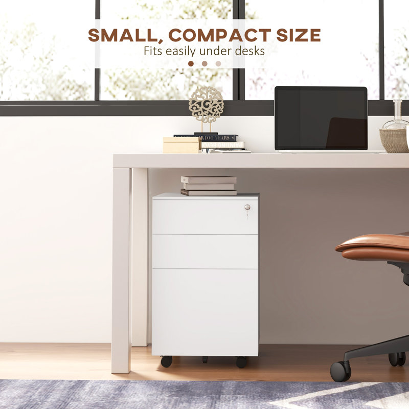3 Drawer Filing Cabinet, White