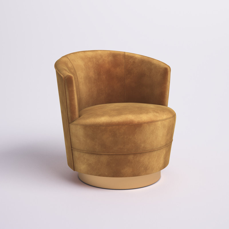 Chaise d'appoint pivotante en velours Shebaka, Velours doré