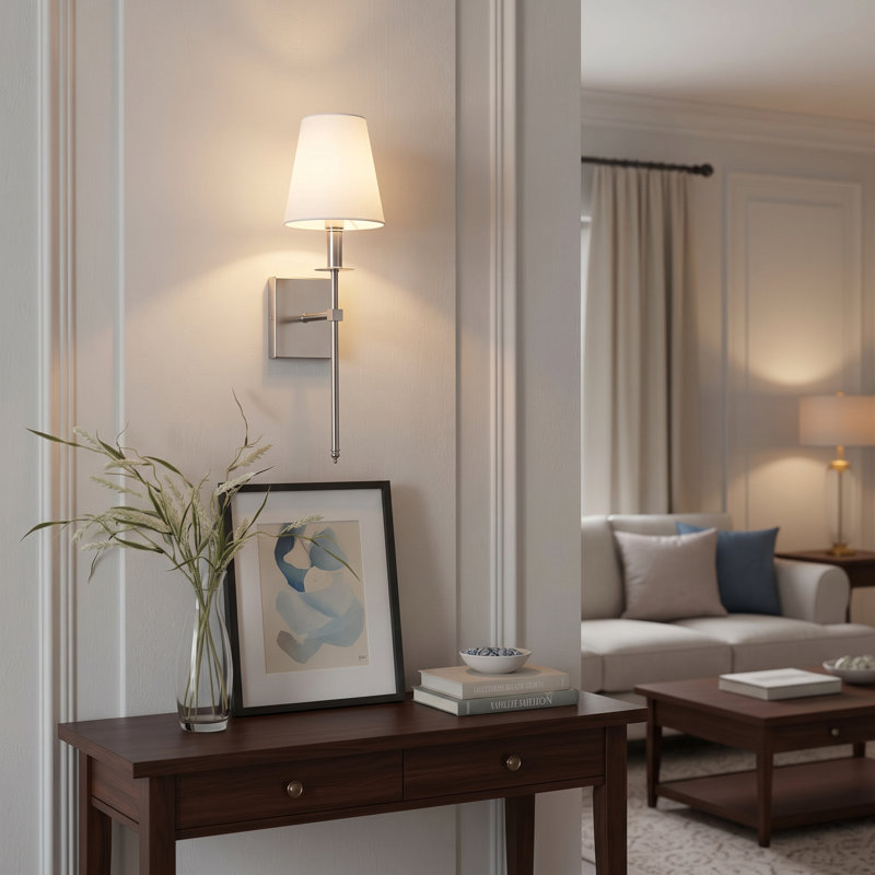1 - Light Dimmable Wallchiere, Brushed Nickel