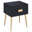 Noir et noir Table basse compacte dorée à 2 tiroirs - peu encombrante pour les petits espaces