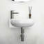 Lavabo de salle de bain mural en céramique blanc 16 x 11 pouces, trou de robinet simple, acide, surface lisse, faible absorption d'eau, résistance à l'apparence moderne, décor
