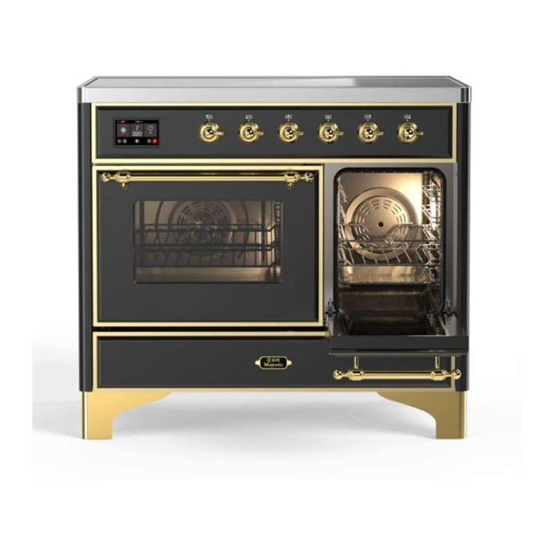 Majestic II 40" Freestanding Induction Range, Matte Graphite/Brass