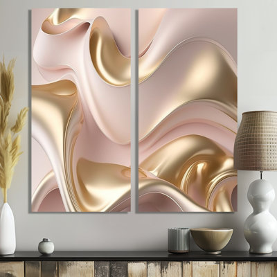 Sophistication subtile en rose exquis et or VI - impressions sur toile roses