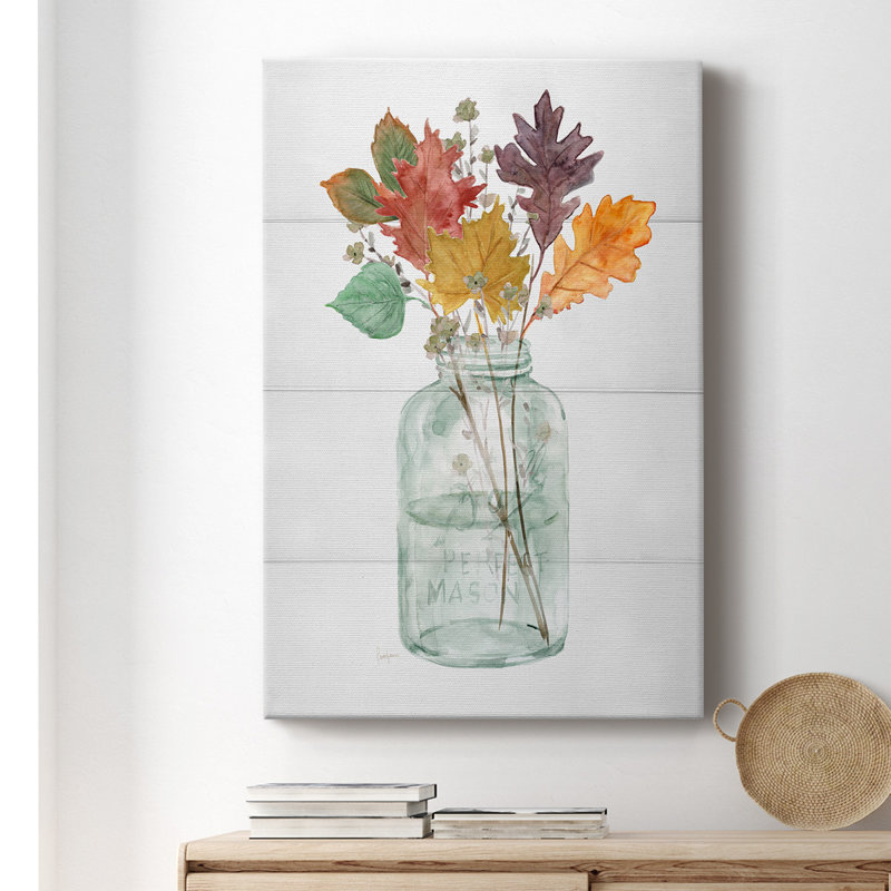 Toile tendue de qualité supérieure Harvest Home Leaves II - prête à être accrochée, H 12 po x l 8 po x P 1 po