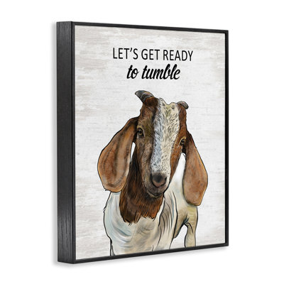 Ready To Tumble Laundry Goat Framed Giclee, design by Lettered and Lined