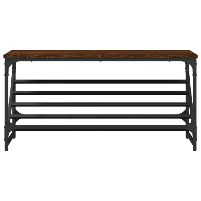 3 Pair Shoe Rack, Brown Oak