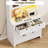 66" Tall Pantry Cabinet with Power Outlet & LED Light, Storage Bar Cabinets with Countertop, Large Kitchen Hutch with Storage Drawers & Water Ripple Acrylic Panel Cabinet Door-118103376