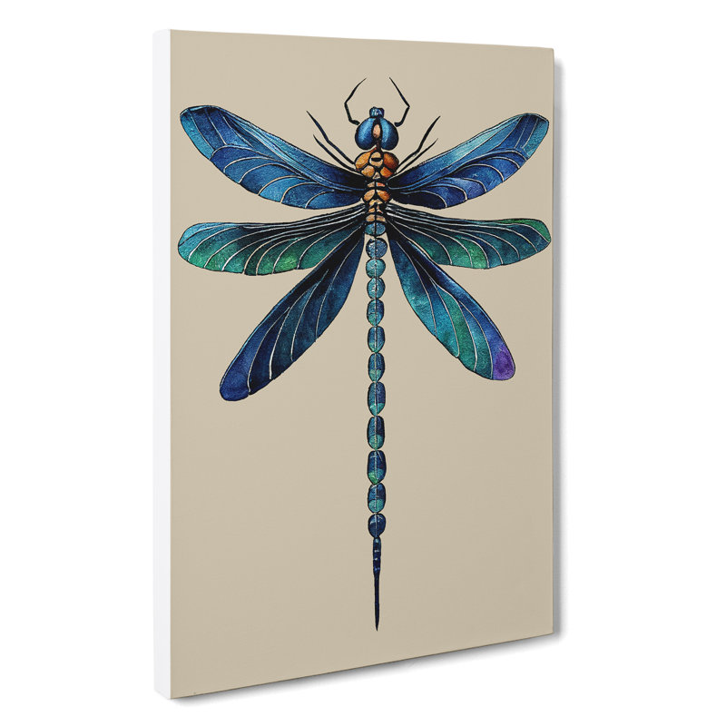 XV1022-4965X View Of A Dragonfly - Print, 50cm H x 35cm W, Wrapped Canvas, No Matte