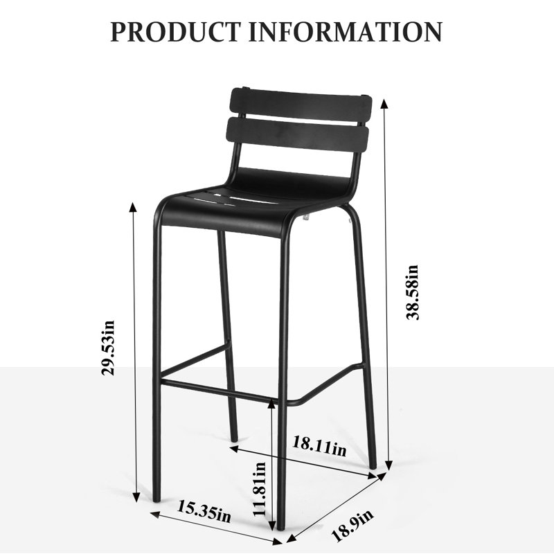 Tabouret d'extérieur 31,4, Noir