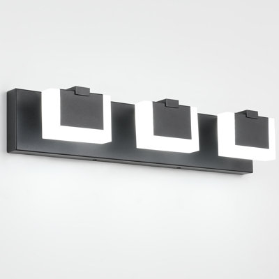 LED Black Bathroom Vanity Light, High Transmittance and Dimmable 5500K with Clear Acrylic Shade