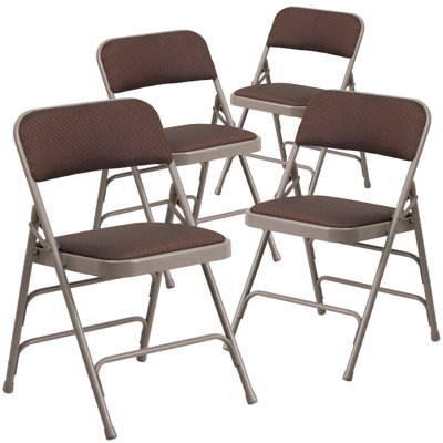 Oliverson Metal Folding Chairs with Cushioned Seats