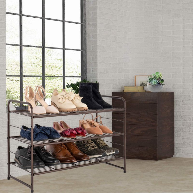 Range-chaussures multi-fonctions grillagé 12 paires, Bronze