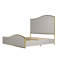Cadre de lit king size Duncanville capitonné avec tête et pied de lit en forme de harpe, gris-131956380-131956379