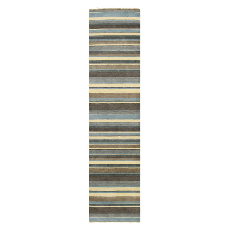 Galeana Blue Handmade Area Rug, Runner 2' x 10'