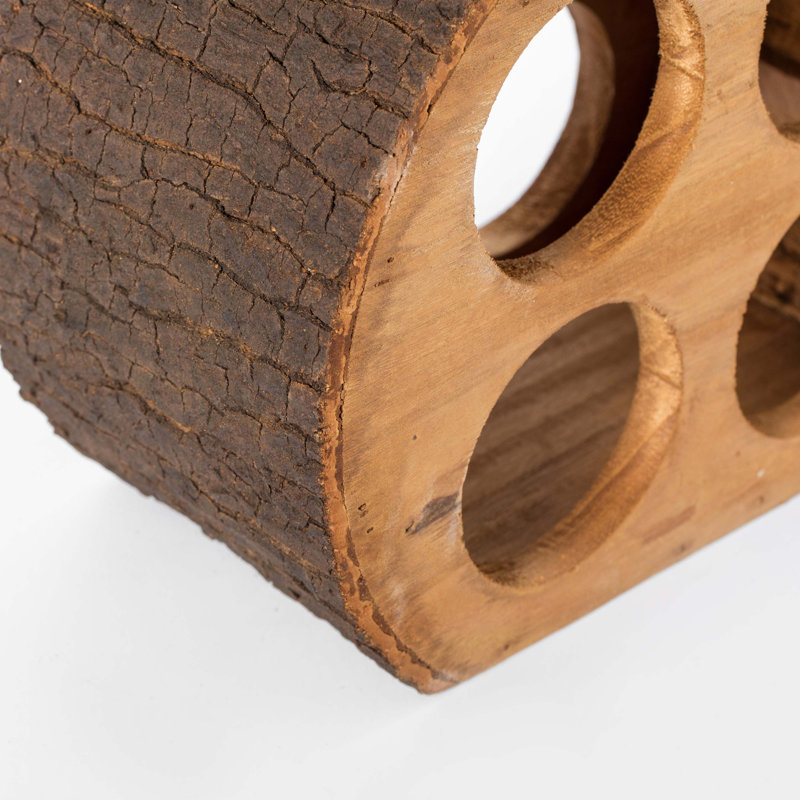 Pearcy Solid Wood Wine Bottle Rack in Brown