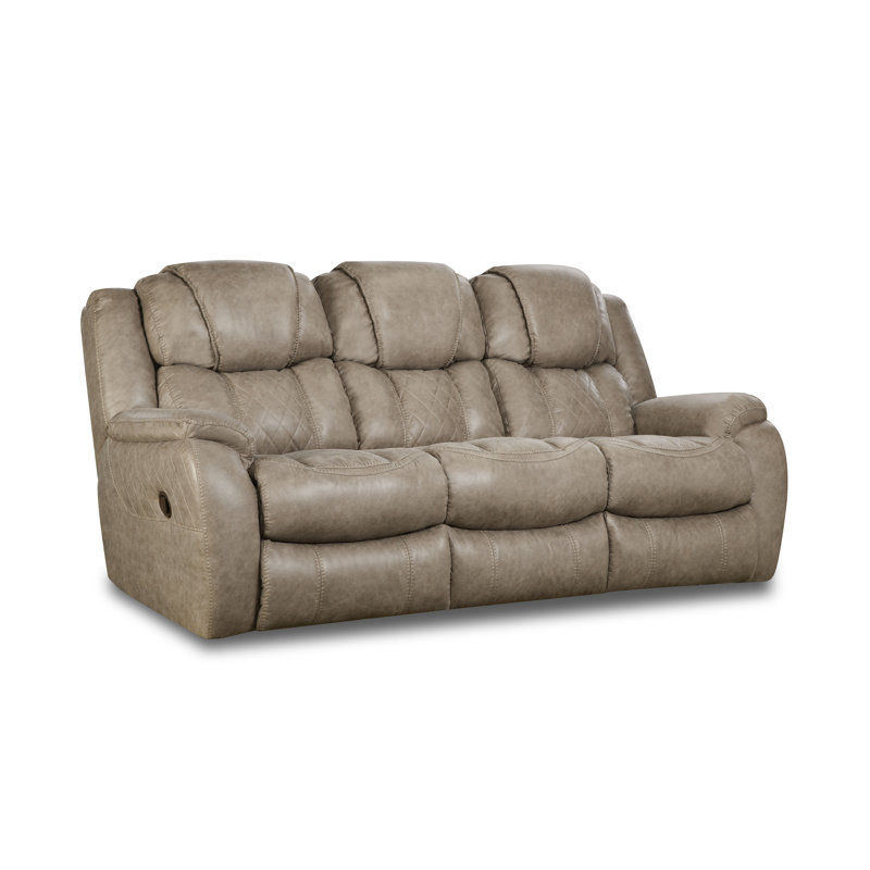 Canapé inclinable avec accoudoirs coussinés 88 po Braniah, Polyester brun