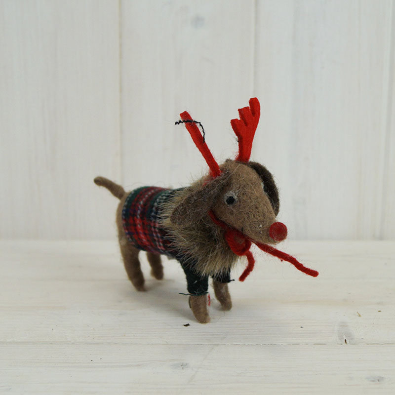 Christmas Dog Stuffed Holiday Accent