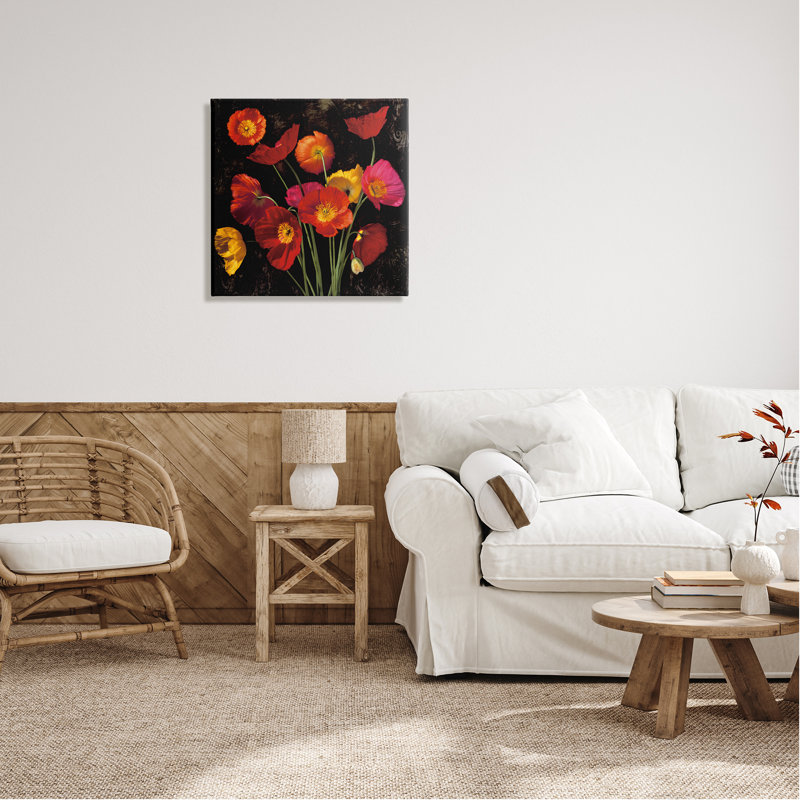 "Stupell Industries Red Poppies", reproduction d'art sur toile par John Seba, H 24 po x l 24 po x P 1,5 po