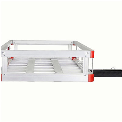 49,4 x 22,4 x 7,1 po, porte-bagages avec attelage de 500 lb, capacité de charge de 500 lb, panier de transport en aluminium antirouille et porte-bagages en aluminium antirouille pour récepteur de camionnette VUS