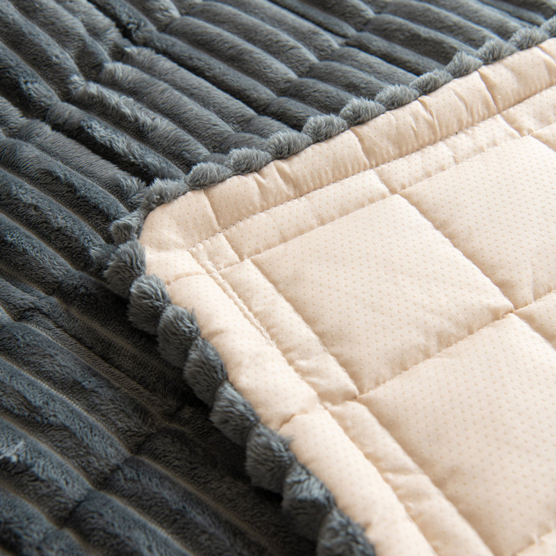 Housse pour canapé en velours côtelé doux, Velours côtelé gris foncé, 1.2"H x 59“W x 35.4"D