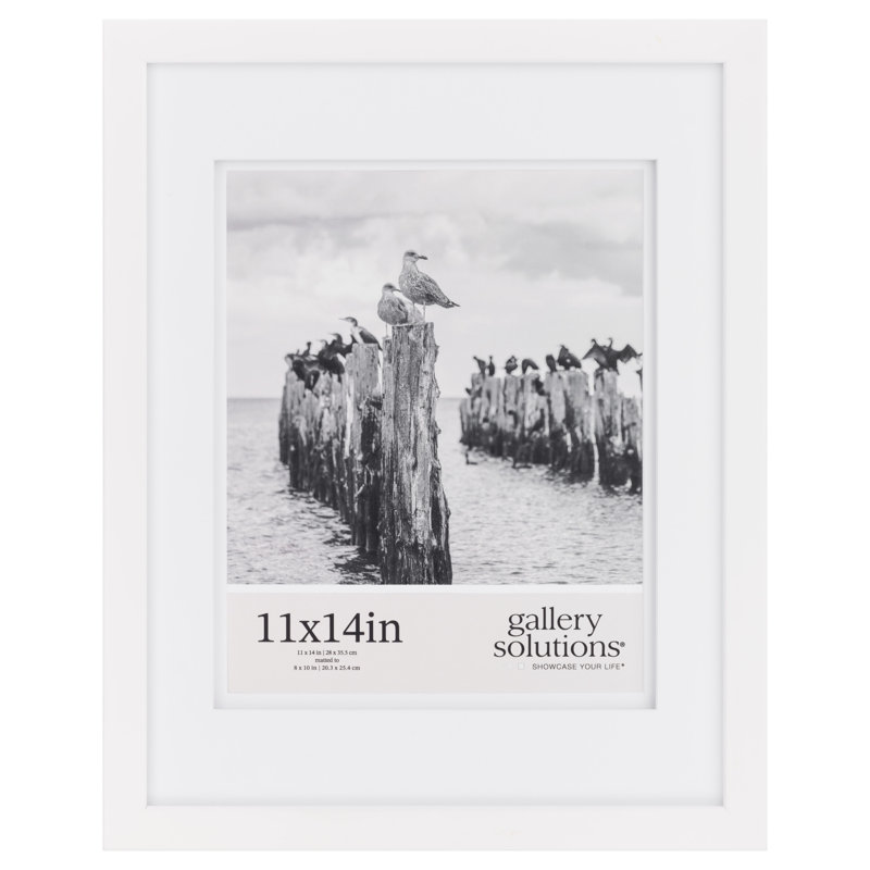 White Wood Wall Frame 11"X14" - Premium Quality - Rectangular Wall Mount - Classic Design For 8"X10" Photos - Ready-To-Hang - Enhance Your Home Or Office Décor With This Elegant Frame