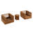 3-Piece Acacia Wood Outdoor Swivel Bistro Set