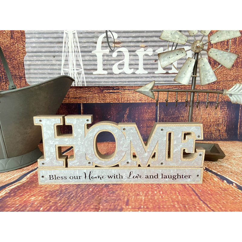 Home Barnwood Cutout Tabletop w/Tin Overlay
