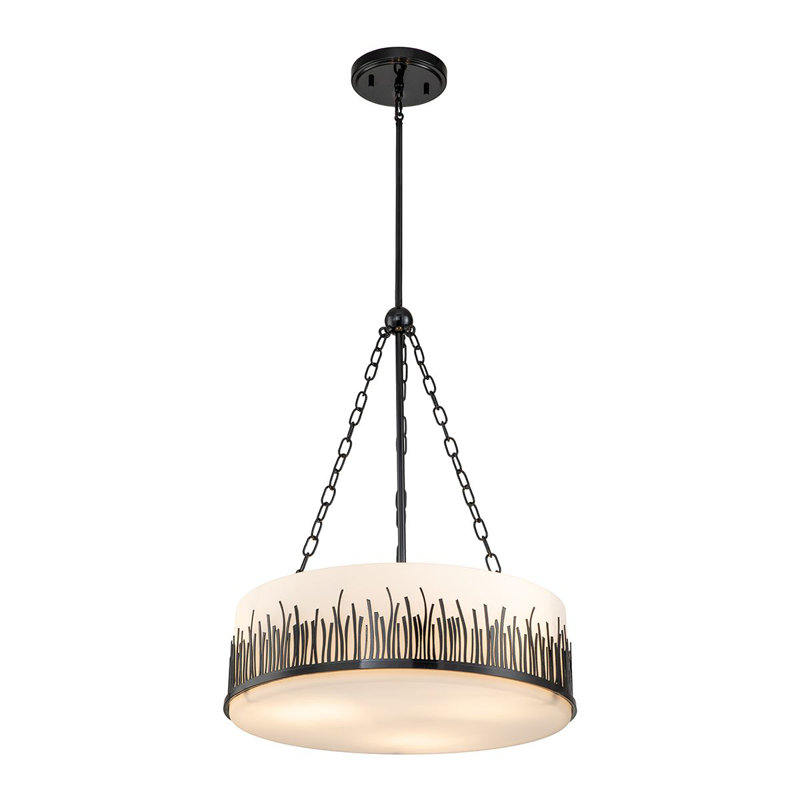 Sawgrass 3 - Light Unique Drum Chandelier, Matte Black