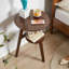 Table d'appoint 100% bois massif à 2 niveaux Table d'appoint de salon, table de chevet, table de bout ronde en bois massif, petite table d'appoint à 2 niveaux avec tablette de rangement inférieure
