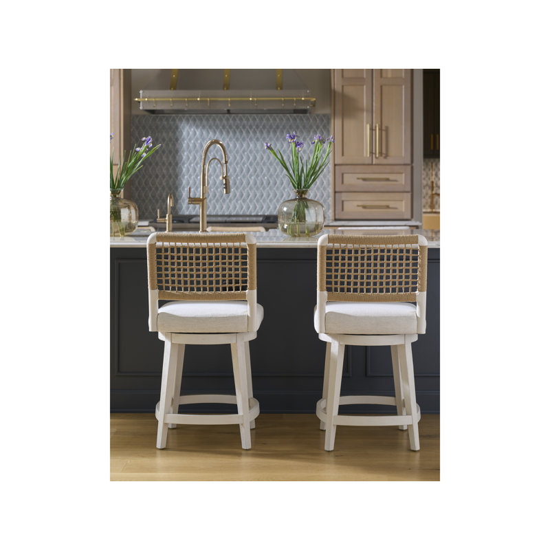 Dockside Swivel Counter Stool, White