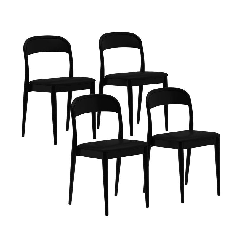 Loar Upholstered Dining Chair, Black, Black