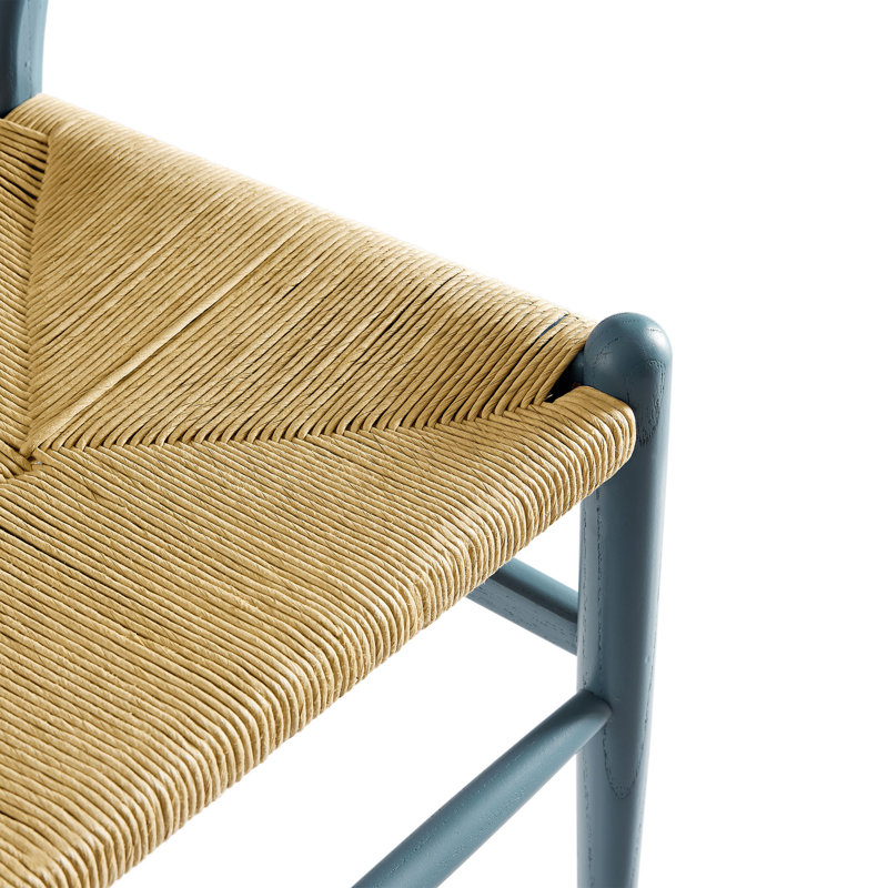 Chaise d'appoint de salle à manger en bois 32 po Amish, Bleu port, Gris clair