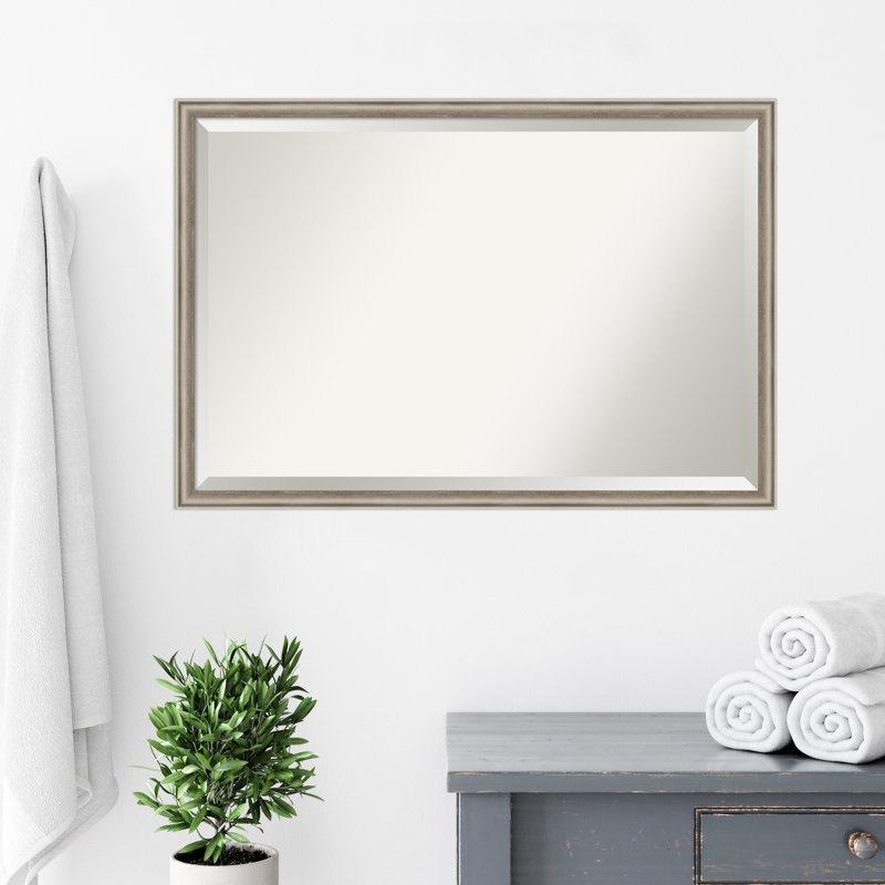 Miroir mural Salon, 26 po x 38 po, Argenté, Rectangle