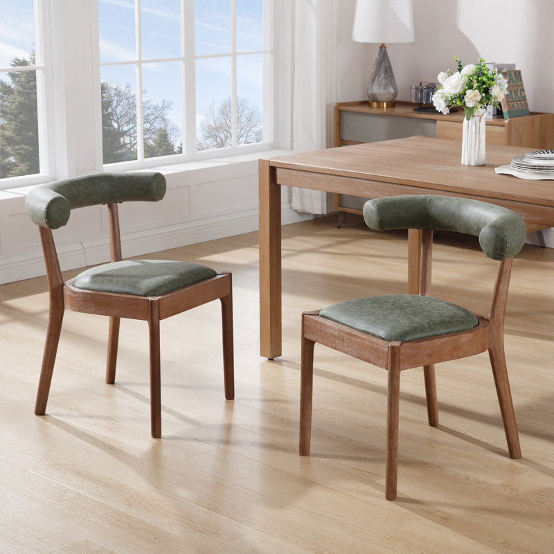 Janosh Solid Back Side Chair, Green