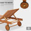 Outdoor Folding Chaise Lounge Chair With Wheels