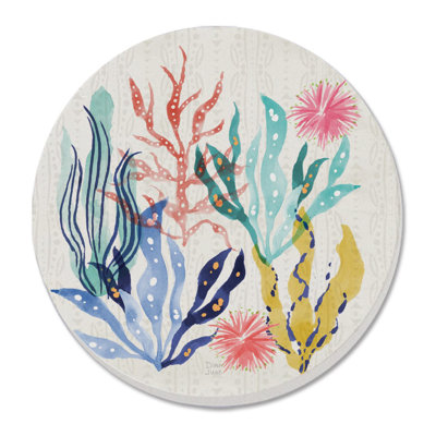 Ensemble de sous-verres ronds simples en corail Coral Colors