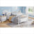 Low Profile Twin Size Kids Platform Bed With Removable Safety Side Rails, Crisp White Metal-736485333