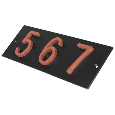 Plaque d'adresse horizontale en aluminium Royal Shade - à 3 chiffres sur mesure