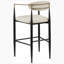 Ensemble de 2 chaises de bar rembourrées en tissu beige-427319661