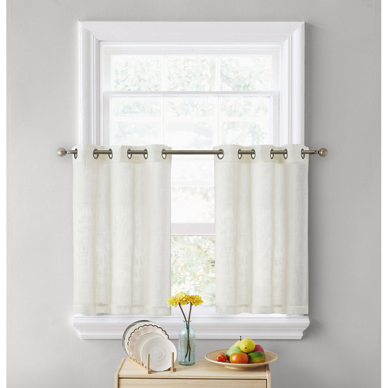 Aleksander Tailored Cafe Curtain, 54" W x 45" L, Oatmeal