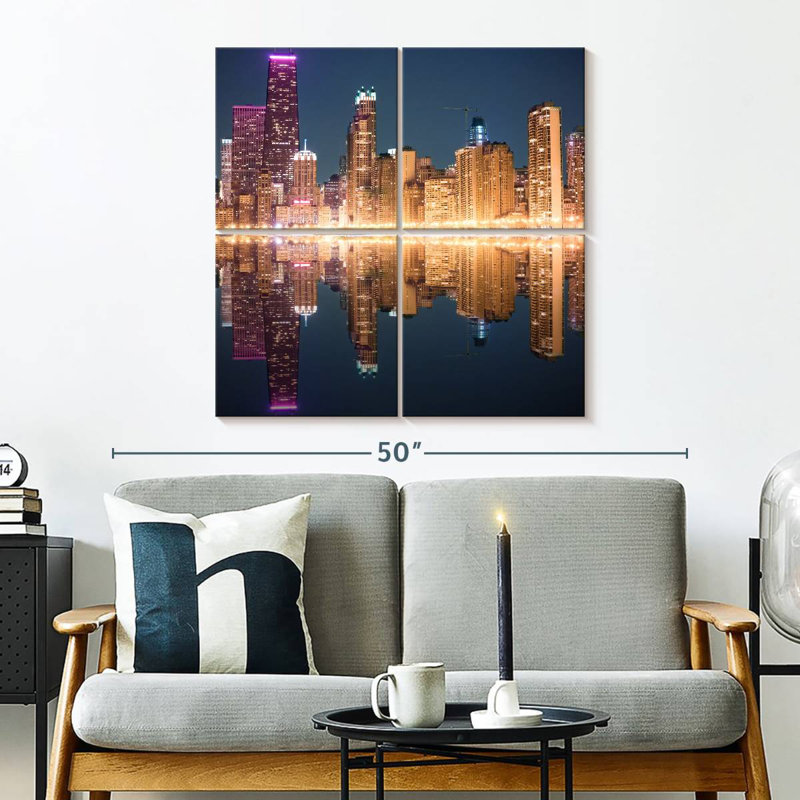 Chicago Golden Lights, 32" H x 32" W