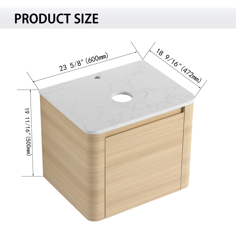 Base de meuble-lavabo simple 24 po, Beige
