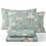 HLC.ME Vintage Green Floral Bed Sheets - Wrinkle Resistant & Ultra Soft - Fits Mattresses up to 15 Inches Deep