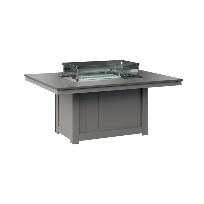 Foyer de table rectangulaire Berlin Gardens Donoma, Plateau martelé en acier inoxydable avec base gri