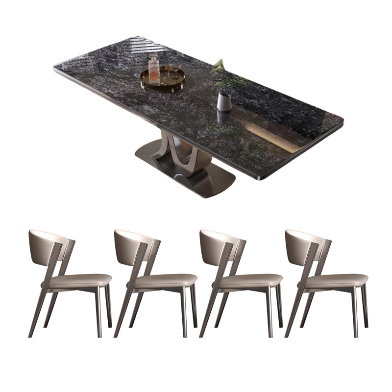 Table et chaise de luxe domestique, Noir, H 29,5 po x L 62,9 po x l 33,4 po