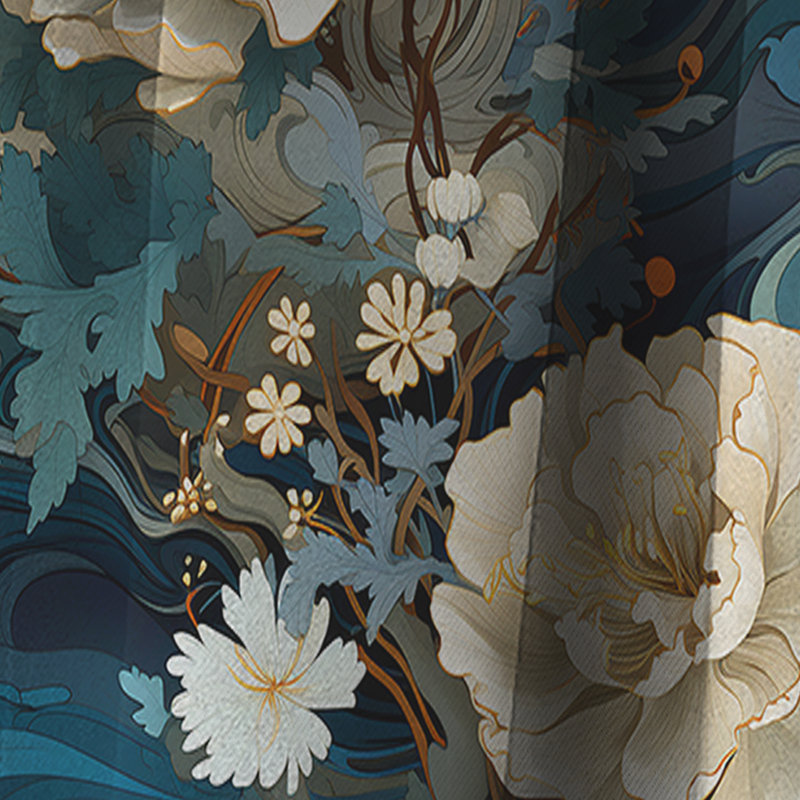 Kimono Whispers III - Abstract Curtain - Blackout Abstract Curtain - 1 Panels, 52" W x 108" L