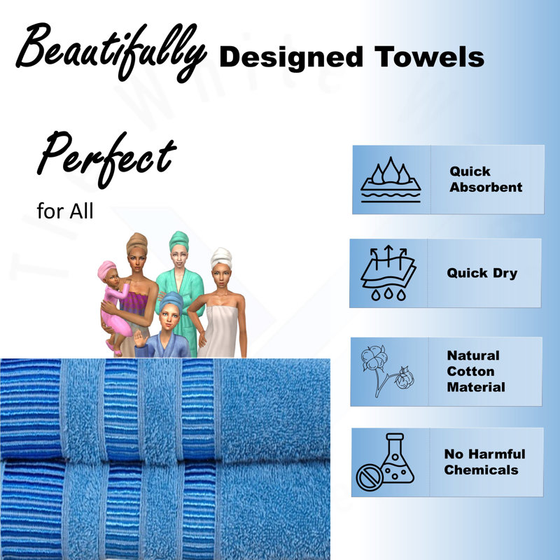 100% Cotton Mulit-Size Set, Ocean Blue