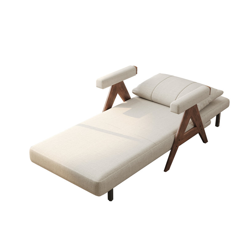 Canapé-lit inclinable 3-en-1 moderne avec dossier réglable, 37" H x 35.43" W x 35.43" D, Walnut